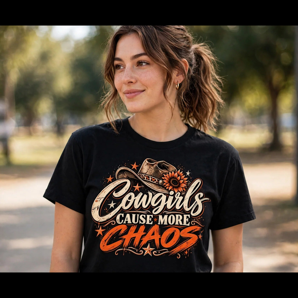 Cowgirls Cause More Chaos Tee - square storefront photo