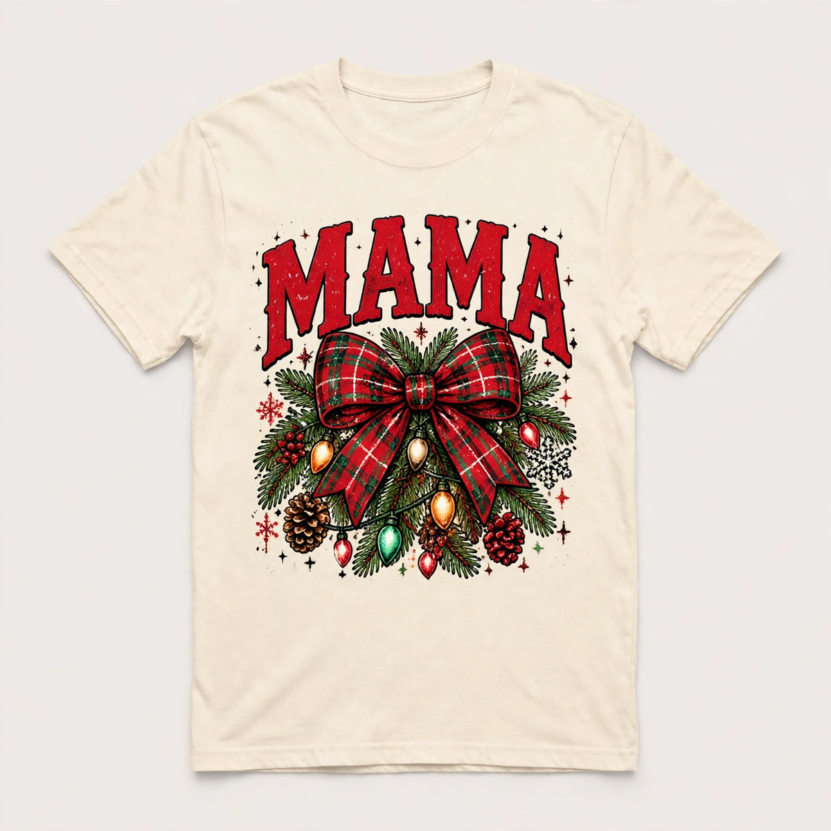 Christmas Family Mama Bow Claus Tee