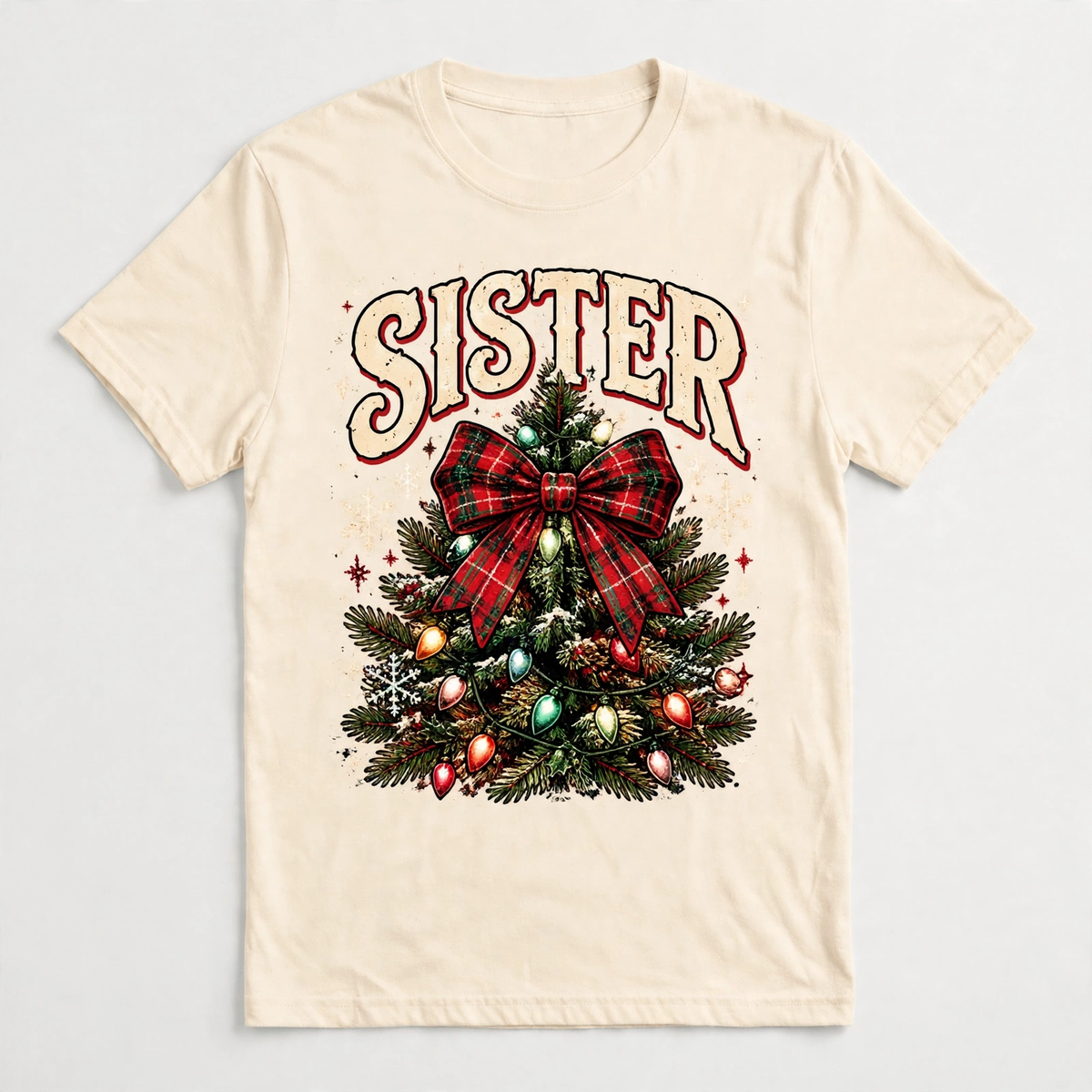 Christmas Family Sister Tree Claus Tee