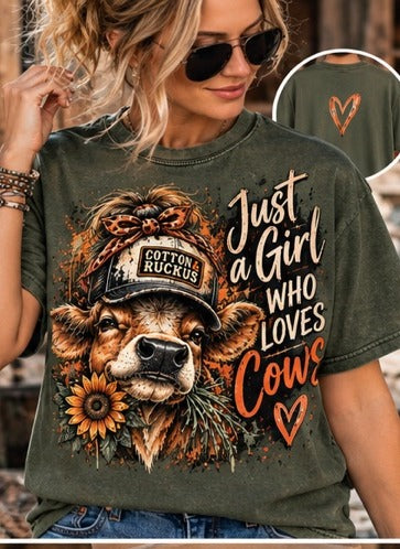 Just a Girl Who Loves Cows Tee