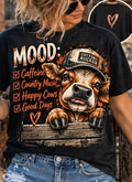 Mood Caffeine Country Music Happy Cows Good Days Tee