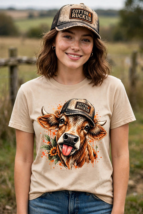 Cotton & Ruckus Cow Sand Tee