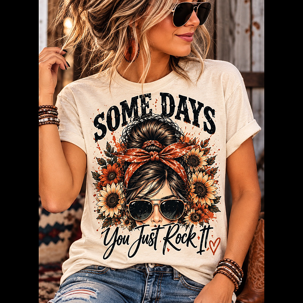 Some Days You Just Rock It Tee square featured
