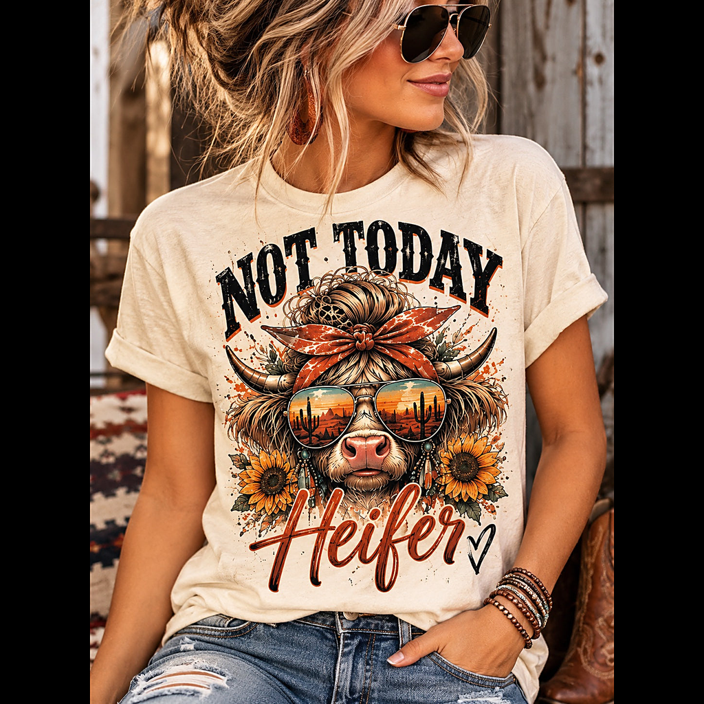 Not Today Heifer Tee square featured