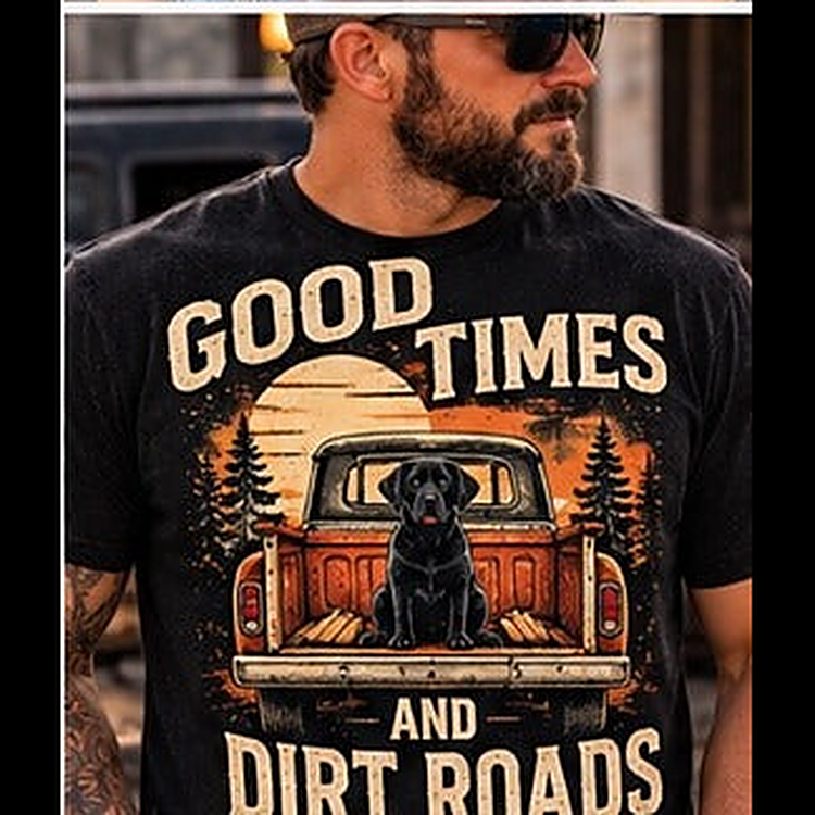 Good Times And Dirt Roads Tee square featured