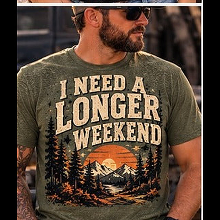 I Need A Longer Weekend Tee square featured