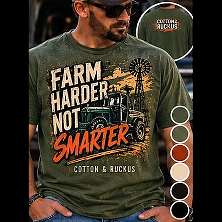 Farm Harder Not Smarter Tee square featured