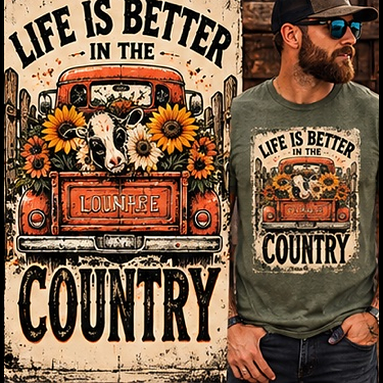 Life Is Better In The Country Tee model photo